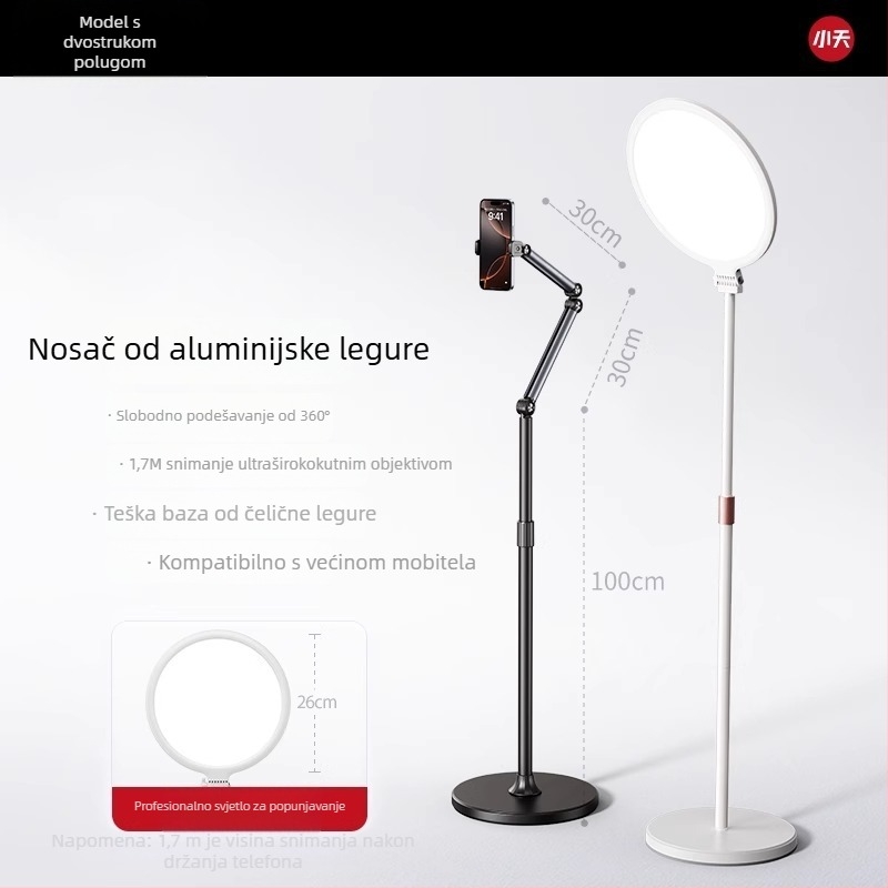 Držač za mobitel za snimanje iznad, fotografiranje hrane, crtanje, snimanje videa i prijenos uživo, magnetsko pričvršćivanje za tablet