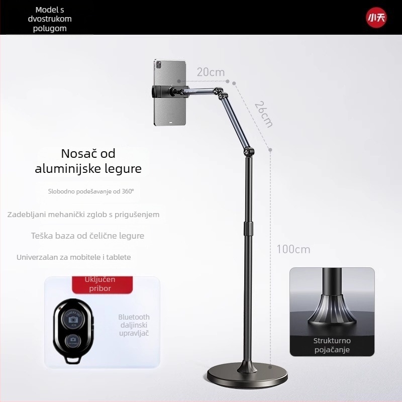 Držač za mobitel za snimanje iznad, fotografiranje hrane, crtanje, snimanje videa i prijenos uživo, magnetsko pričvršćivanje za tablet