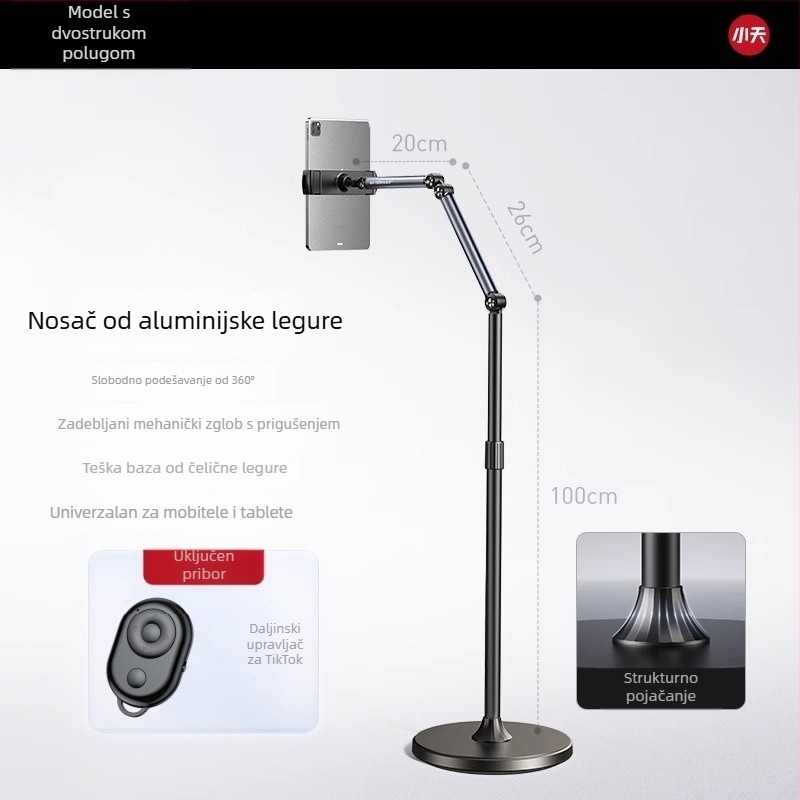 Držač za mobitel za snimanje iznad, fotografiranje hrane, crtanje, snimanje videa i prijenos uživo, magnetsko pričvršćivanje za tablet