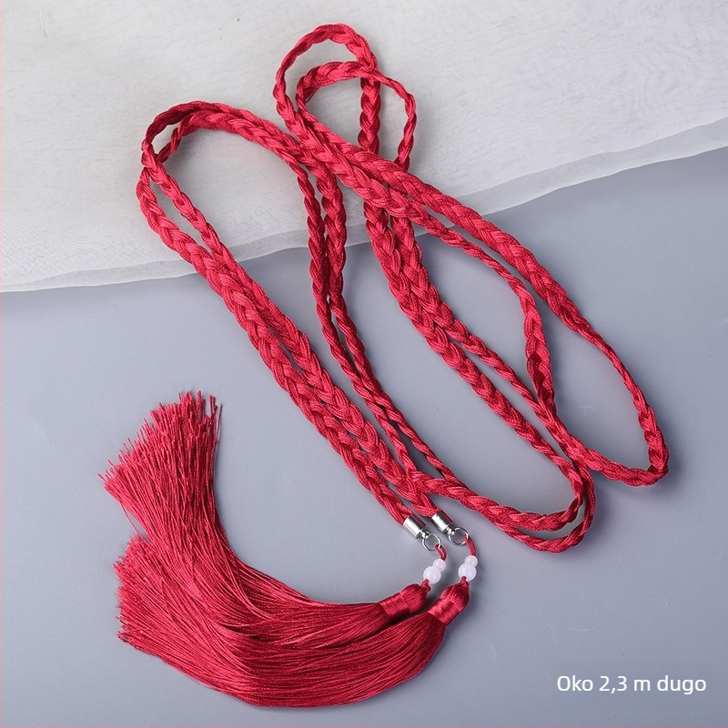 Unisex kaiš s resicama i jade privjeskom, drevni stil, Miyagi varijanta, zimsko izdanje 2023, individualno pakiranje