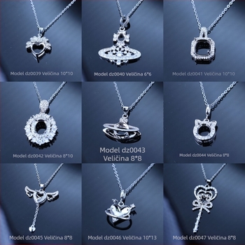 Viseći lanac sa dvanaest znakova zodijaka, prazan privjesak, 10×10 mm, novi model