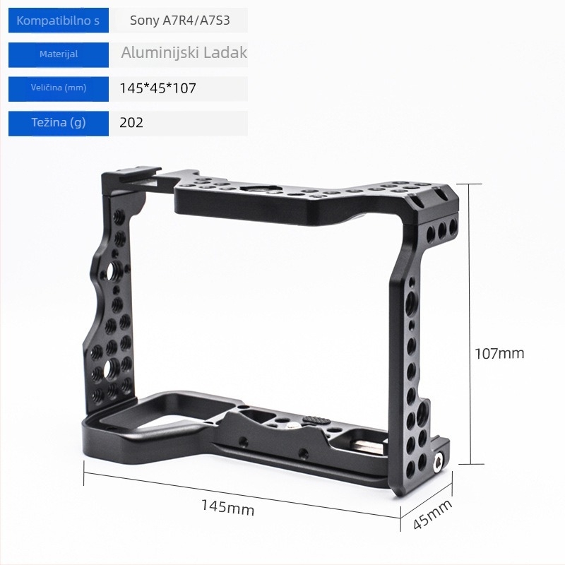 Kamera kavez od aluminijskog legura za DSLR/Mirrorless s pločom brzog oslobađanja, maksimalno opterećenje 5 kg (Eagle Scene)