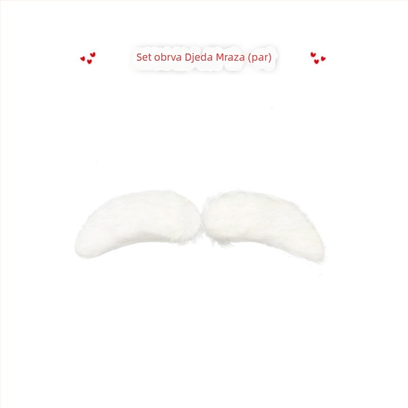 Djed Mraz kostim rekviziti: set brade i perike, ručno zvono, torba u obliku jabuke za darove, torba za slatkiše