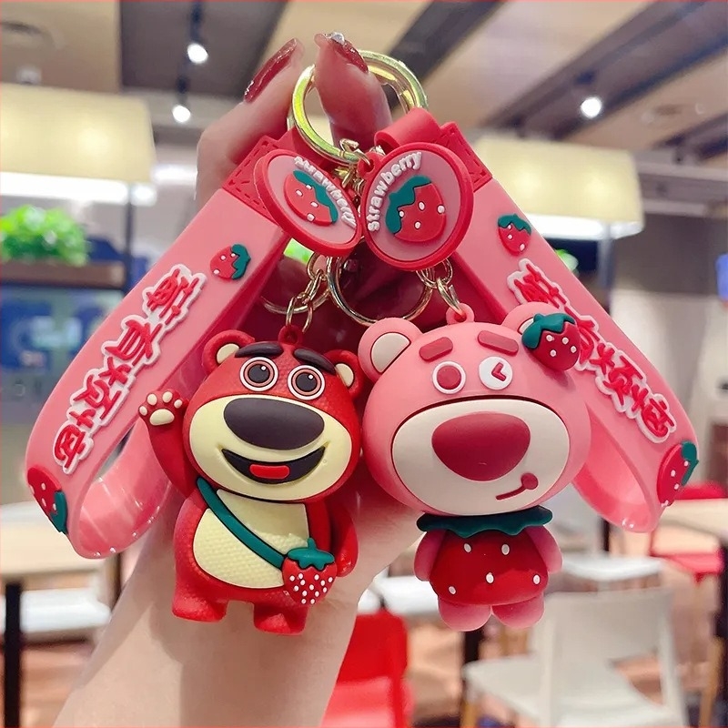 Kljucni lanac – crtani Strawberry Bear, Silikon, Poklon za posao