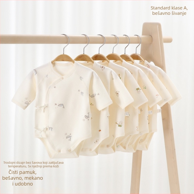 100% pamučni romper za bebe, novorođenče, unisex, dugi rukav, lagan za proljeće/jesen