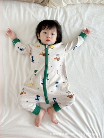 Dječja pidžama u korejskom stilu, jednoplošna noćna odjeća, 95% pamuk, debeli brušeni materijal, uzorci: životinje, crtani likovi, slova, cvijeće, za uzrast 1–3 godine