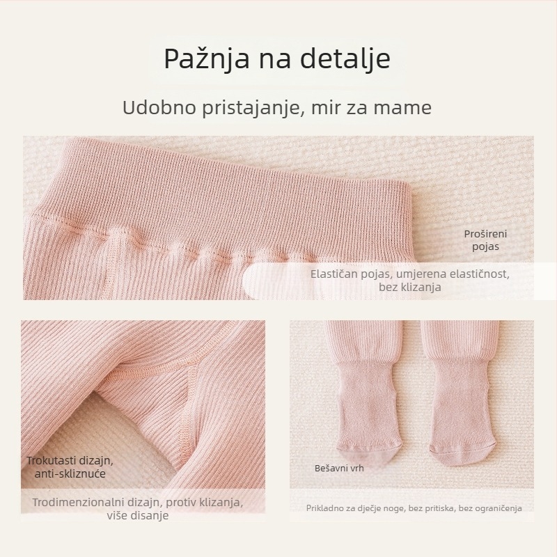 Dječje helanke za djevojčice s flis podstavom, srednji struk i elastični pojas, jesen-zima, 75% poliester, korejski stil