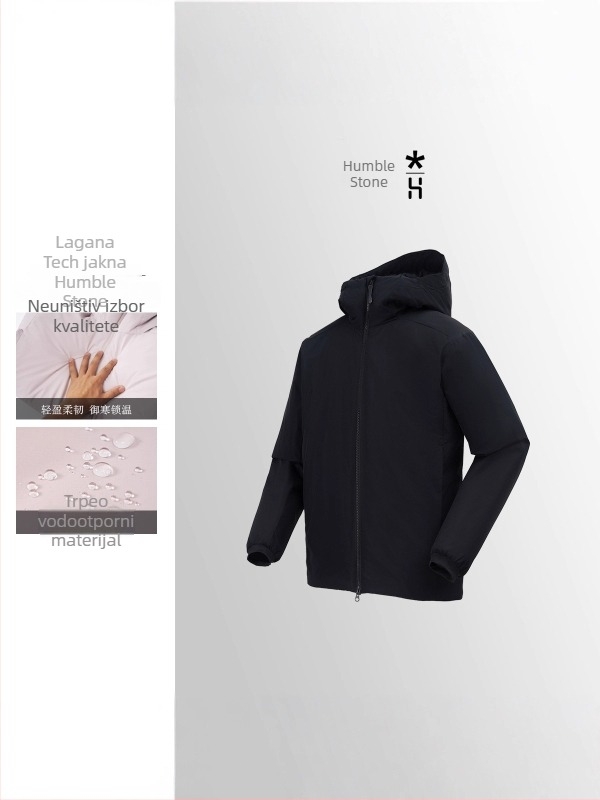 Jakna s poliesterskim punjenjem, kapuljačom, toplina i vjetrovita, zatvaranje na zip, džepovi sa zipom, street style