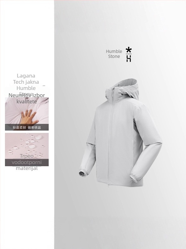 Jakna s poliesterskim punjenjem, kapuljačom, toplina i vjetrovita, zatvaranje na zip, džepovi sa zipom, street style