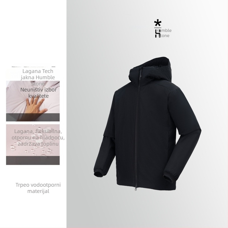 Jakna s poliesterskim punjenjem, kapuljačom, toplina i vjetrovita, zatvaranje na zip, džepovi sa zipom, street style