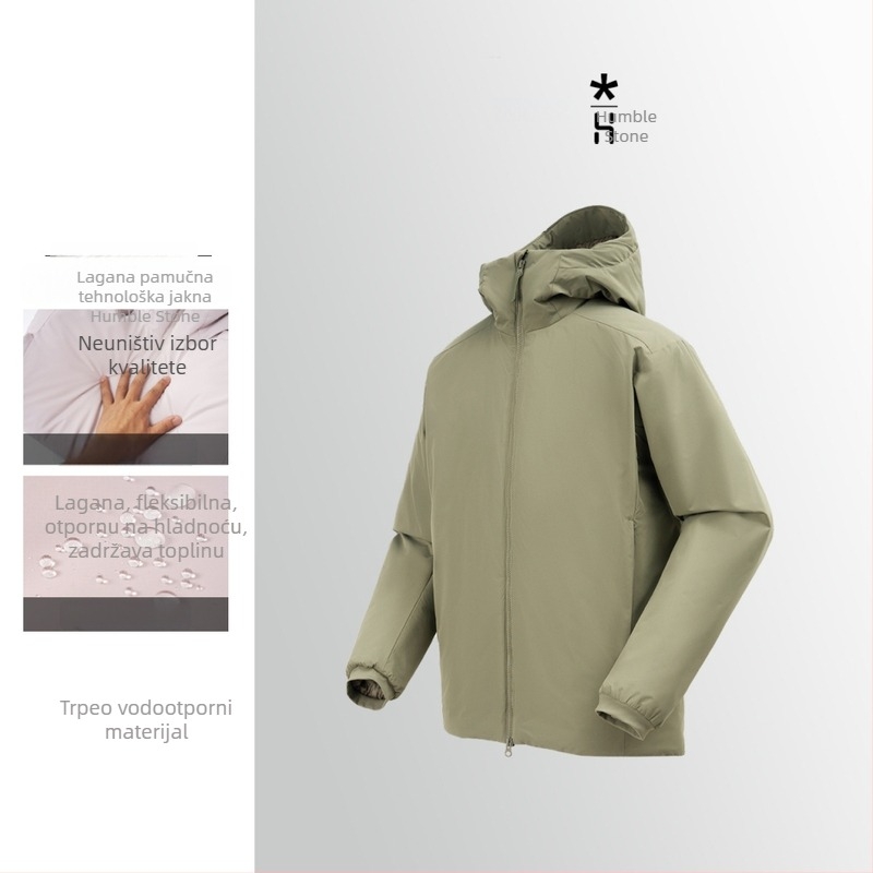 Jakna s poliesterskim punjenjem, kapuljačom, toplina i vjetrovita, zatvaranje na zip, džepovi sa zipom, street style