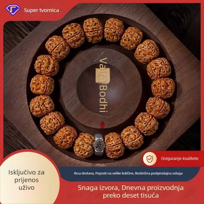 Vajra Bodhi narukvica za muškarce i žene, dvanaest znakova zodijaka, zaštitne perle od Rudraksha sjemenki
