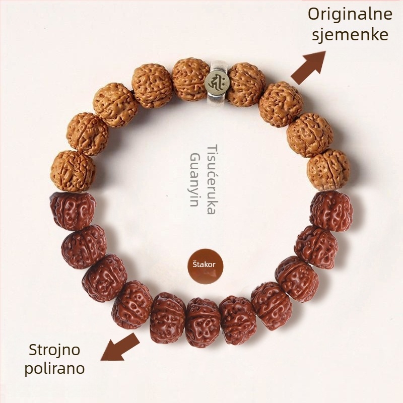 Vajra Bodhi narukvica za muškarce i žene, dvanaest znakova zodijaka, zaštitne perle od Rudraksha sjemenki