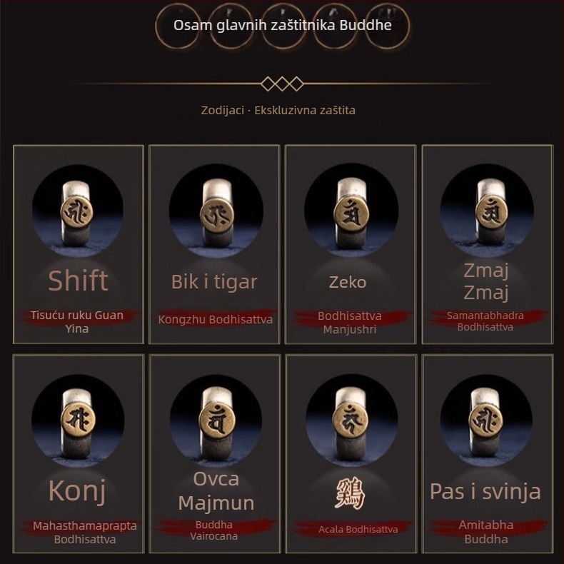 Bodhi Vajra narukvica od bodijevih perli - geometrijska, ručno izrađena, unisex, kineski stil, 21 perla