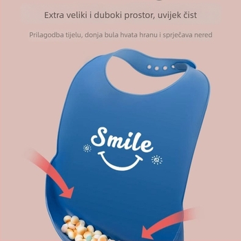 Silikonski vodootporni hranilni bib za djecu s džepom
