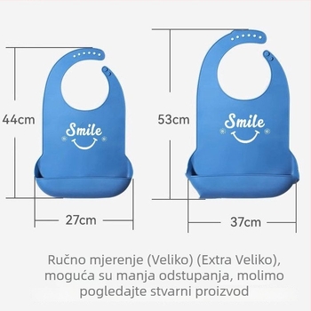 Silikonski vodootporni hranilni bib za djecu s džepom