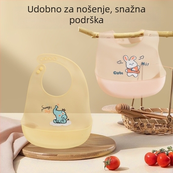 Silikonski bebi biber s karikaturalnim uzorkom, prehrambeni silikon, vodootporan i otporan na mrlje, za dob 0-1 i 3-8 godina (Prehrambeni silikon; Vodootporan; Otporan na mrlje; Karikatura uzorak)