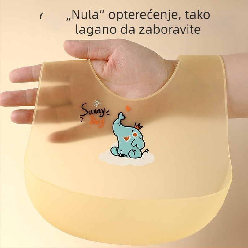 Silikonski bebi biber s karikaturalnim uzorkom, prehrambeni silikon, vodootporan i otporan na mrlje, za dob 0-1 i 3-8 godina (Prehrambeni silikon; Vodootporan; Otporan na mrlje; Karikatura uzorak)