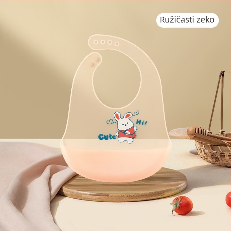 Silikonski bebi biber s karikaturalnim uzorkom, prehrambeni silikon, vodootporan i otporan na mrlje, za dob 0-1 i 3-8 godina (Prehrambeni silikon; Vodootporan; Otporan na mrlje; Karikatura uzorak)