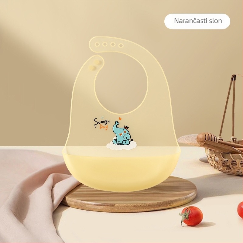 Silikonski bebi biber s karikaturalnim uzorkom, prehrambeni silikon, vodootporan i otporan na mrlje, za dob 0-1 i 3-8 godina (Prehrambeni silikon; Vodootporan; Otporan na mrlje; Karikatura uzorak)