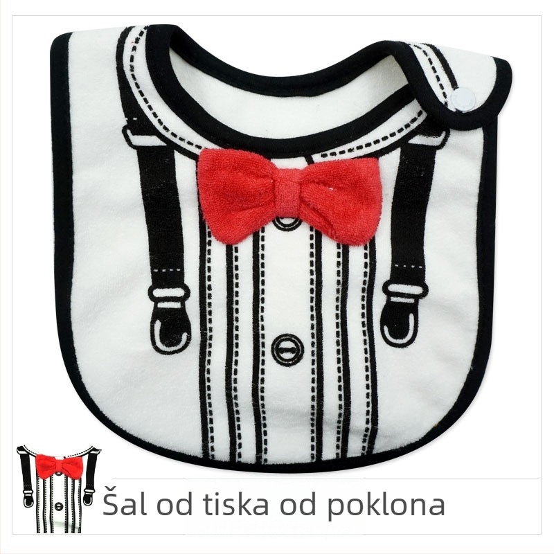 Trostruko slojevita vodootporna dječja salivarna kragna - osnova 80% pamuk, 20% poliester; obrasci: jednobojni/ apstraktni/ otisak; pogodno za bebe i malu djecu 0–3 godine