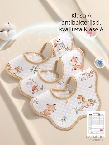 Baveta za bebe od 100% pamuka, upija i brzo suši, antibakterijska 10a, za dojenčad i djecu do 6 godina