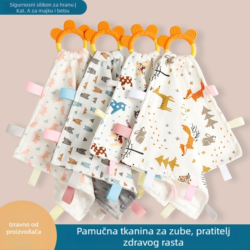 Beebi maramice za pljuvačku sa silikonovim žvaćem, pamuk Jersey i pliš velur, upijajuća, za uzrast 0–3 godine, sigurnost klase A