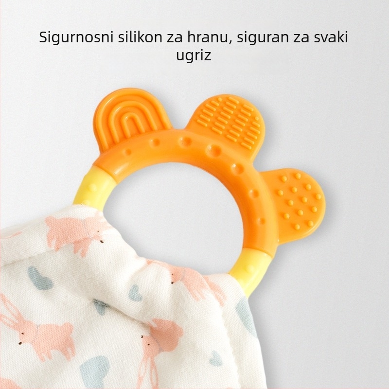 Beebi maramice za pljuvačku sa silikonovim žvaćem, pamuk Jersey i pliš velur, upijajuća, za uzrast 0–3 godine, sigurnost klase A