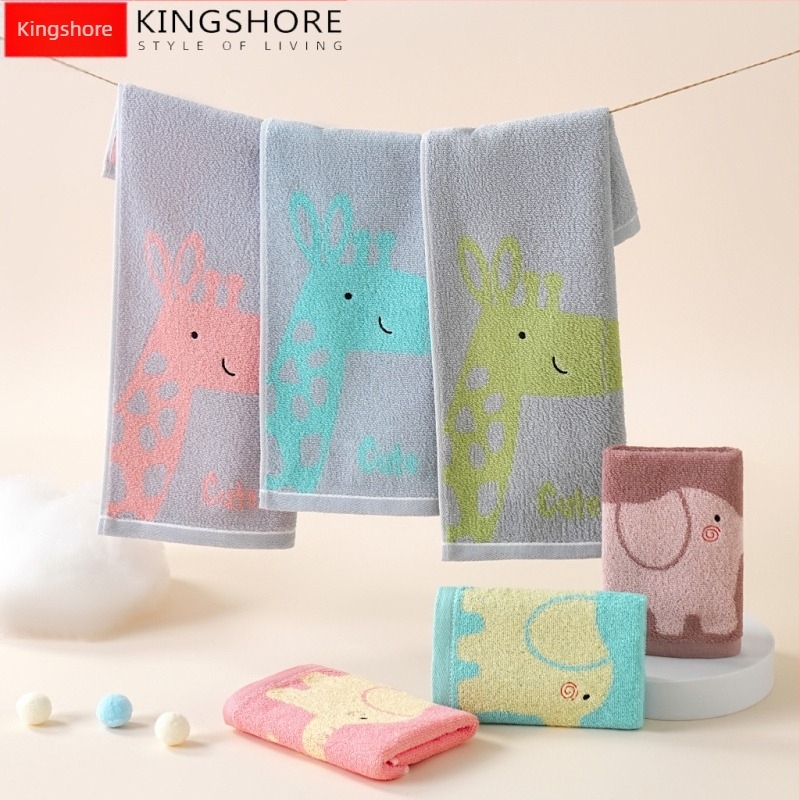 Dječji ručnik za lice Cartoon Zoo, jacquard – 100% pamuk, 32s pređa, jacquard/ravno tkanje, 50–80 g, za bebe i djecu