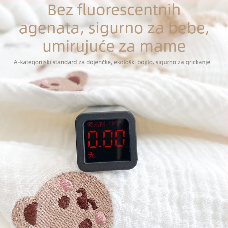 Previjački ručnik za novorođenče, 100% pamuk, sve sezone, crtani uzorak
