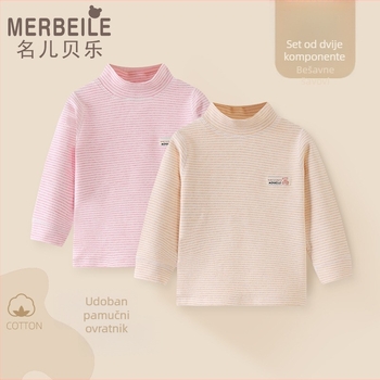 Dječji top s polu-visokim ovratnikom od pamuka za zimu, unisex, 1–3 godine, 95% pamuk