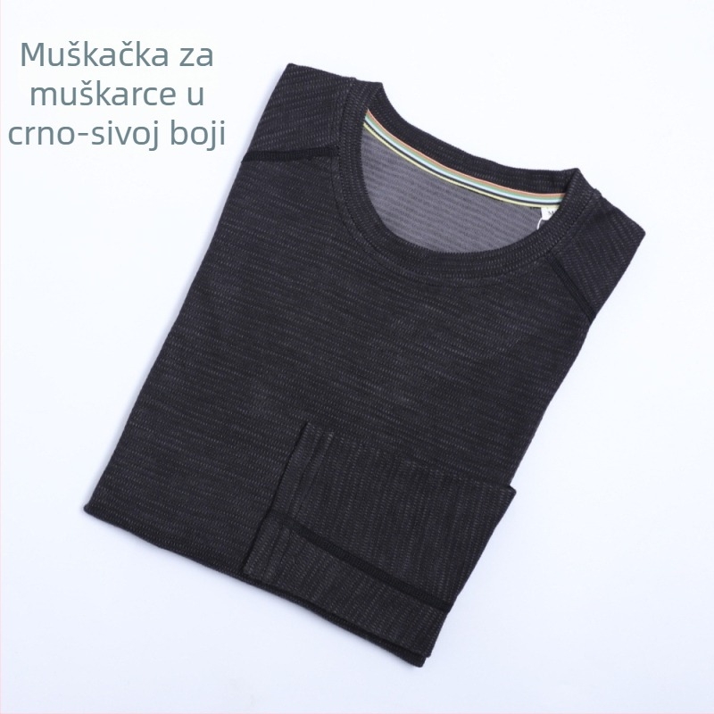Merino vuneni brzosušivi set - Unisex, jednobojni uzorak, tkanina od vune i poliestera, sezona: zima, proljeće, jesen