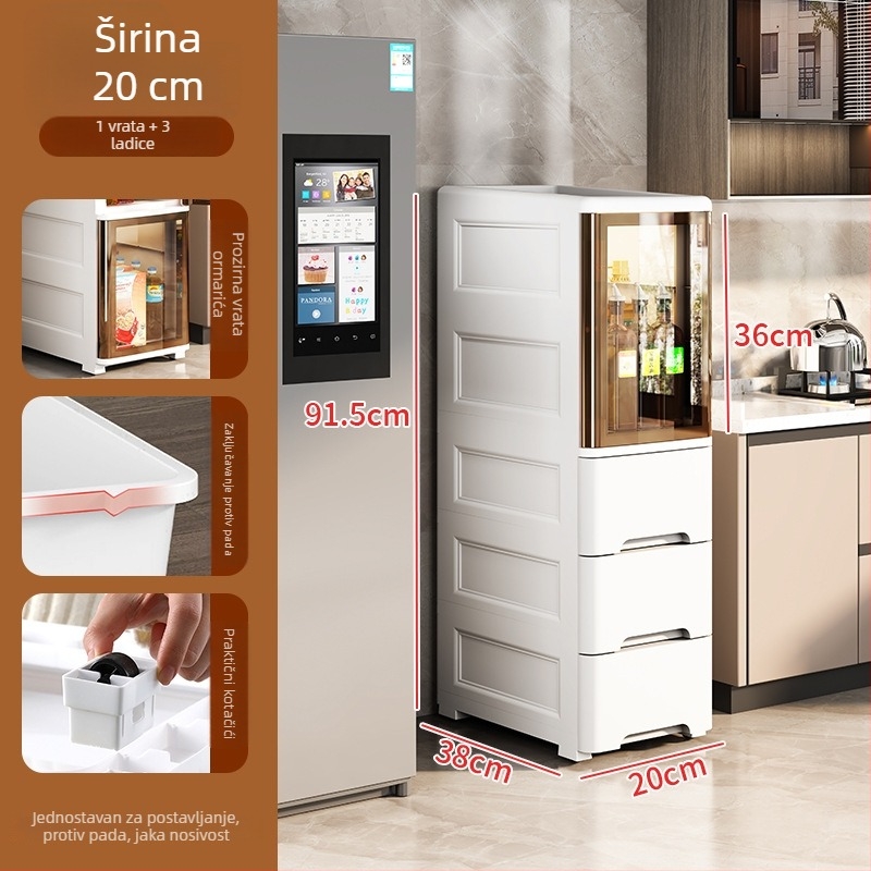 Ormar za skladištenje s otvorenim vratima za kupaonicu i kuhinju, širine 20–36 cm, za uske prostore