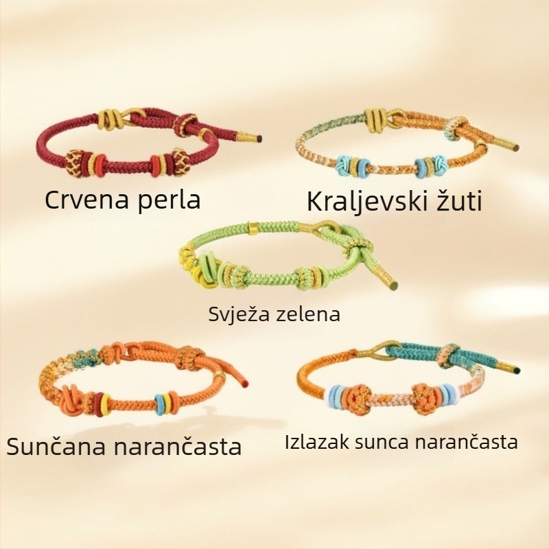 DIY pleteni narukvica od užadi, etnički stil, ručno pletena, proljeće 2025