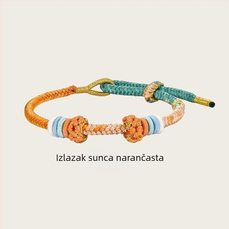 DIY pleteni narukvica od užadi, etnički stil, ručno pletena, proljeće 2025