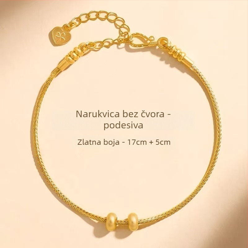 Geometrijski narukvica s perlicama od ekološkog bakra, ručna izrada DIY nakita, unisex etnički stil, zimsko izdanje 2025