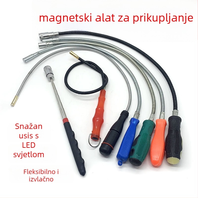 Fleksibilna magnetska štapa za vađenje vijaka – savitljiva metalna magnetska štapa za auto popravak i kućnu upotrebu (Brand: 1; Komplet: 1; Standardni alat: alat za uklanjanje; Primjena: kućna upotreba)