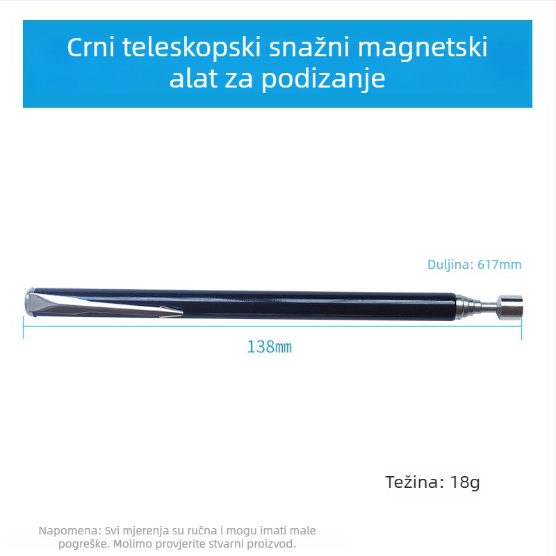 Magnetska usisna šipka – fleksibilna, za kućnu upotrebu, metrički i imperijalni format, set od 1 kom.
