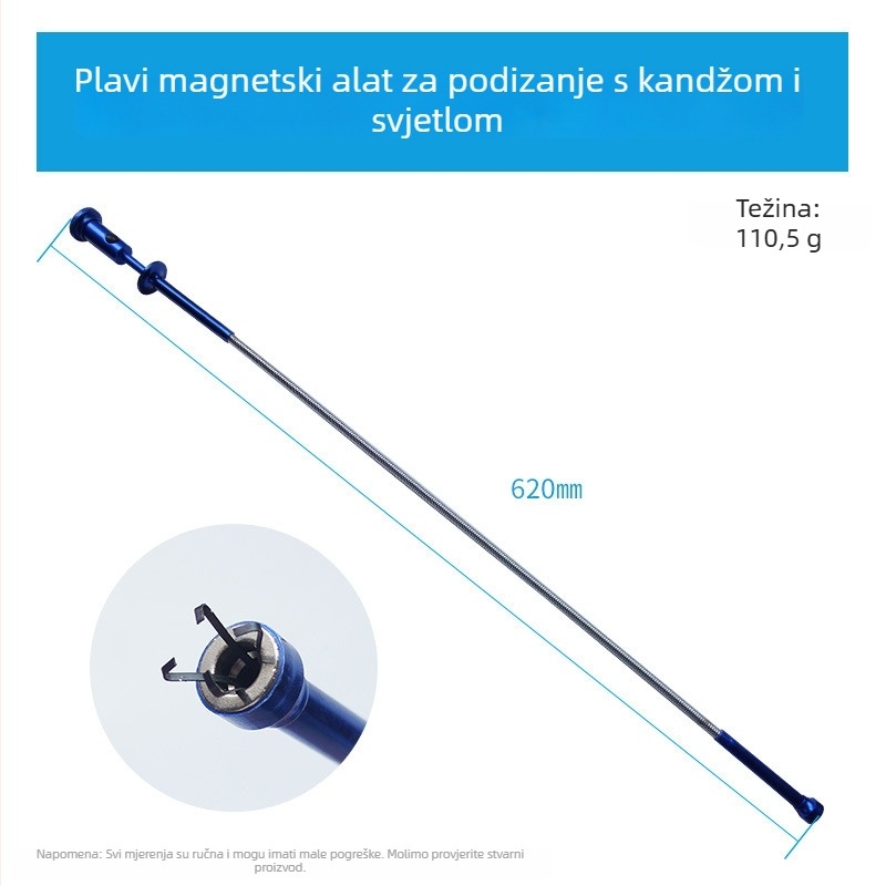 Magnetska usisna šipka – fleksibilna, za kućnu upotrebu, metrički i imperijalni format, set od 1 kom.