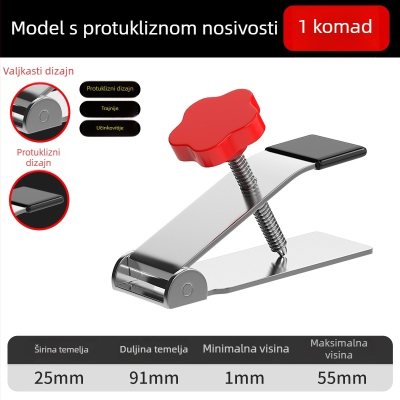 Alat za podešavanje visine pločica od nehrđajućeg čelika — uređaj za postavljanje pločica, Locator standard, 100-dijelni set