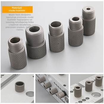 Tri u jedan alat za bušenje rupa i pozicioniranje drvenih čepova, nehrđajući čelik, 1 kom, raspon 4-15, New Wu Tools, kućna uporaba