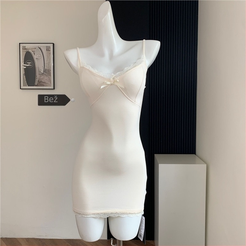 Modalna noćna haljina bez rukava, V izrez, kratka suknja, uski kroj