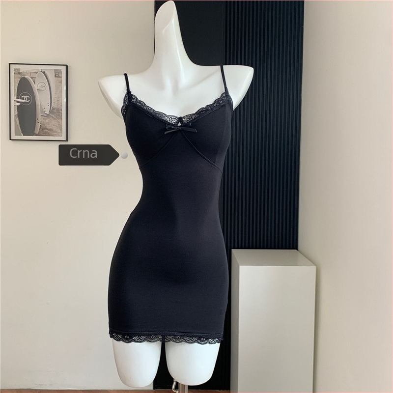 Modalna noćna haljina bez rukava, V izrez, kratka suknja, uski kroj