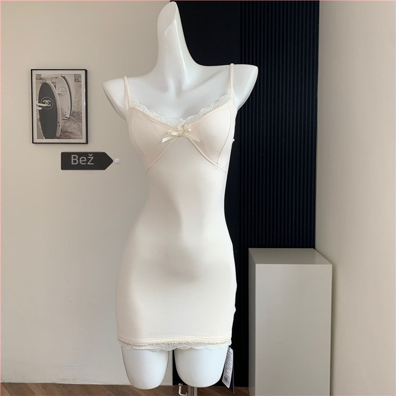 Modalna noćna haljina bez rukava, V izrez, kratka suknja, uski kroj