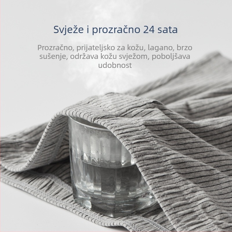 Muške pamučne bokserice s prugama, prozračan pleteni materijal, srednji pojas, 95–100% pamuk, gustoća tkanine 40