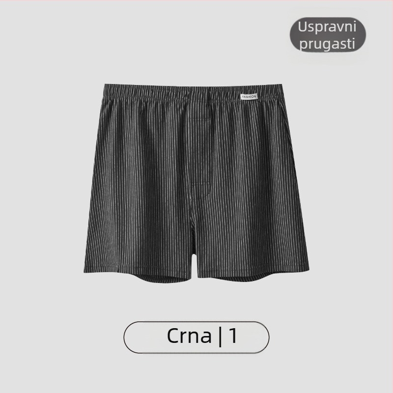 Muške pamučne bokserice s prugama, prozračan pleteni materijal, srednji pojas, 95–100% pamuk, gustoća tkanine 40