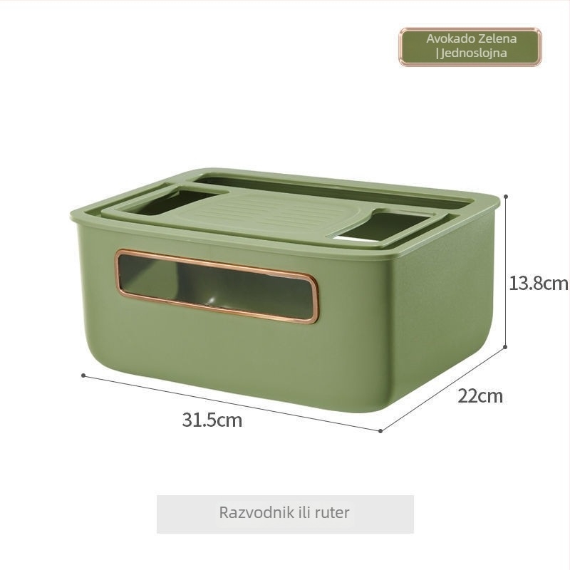 Organizator kutije za ruter i kablove – upravljanje kabelima, skladište za TV set-top box, pogodno za dnevni boravak, spavaću sobu i studij, moderan minimalistički stil