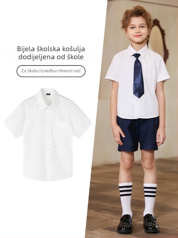 Dječja majica s kratkim rukavima, korejski stil, okrugli ovratnik, 100% pamuk, uzorci: pruge, karo, jednobojna, slova