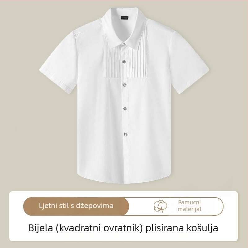 Dječja majica s kratkim rukavima, korejski stil, okrugli ovratnik, 100% pamuk, uzorci: pruge, karo, jednobojna, slova
