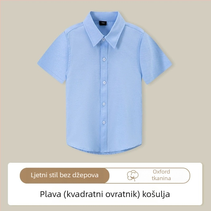 Dječja majica s kratkim rukavima, korejski stil, okrugli ovratnik, 100% pamuk, uzorci: pruge, karo, jednobojna, slova